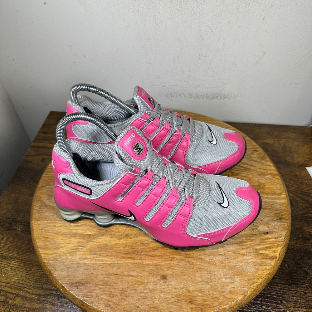 Nike Shox NikeID Pink Silver Women 7.5 Athletic Sneakers 313429-993